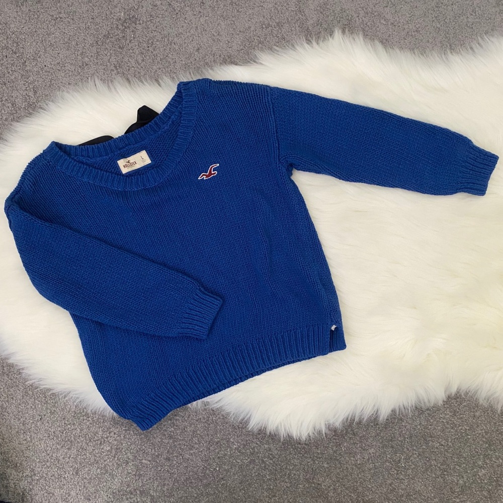 NEW Blue Hollister Sweater with Bow - Size Large